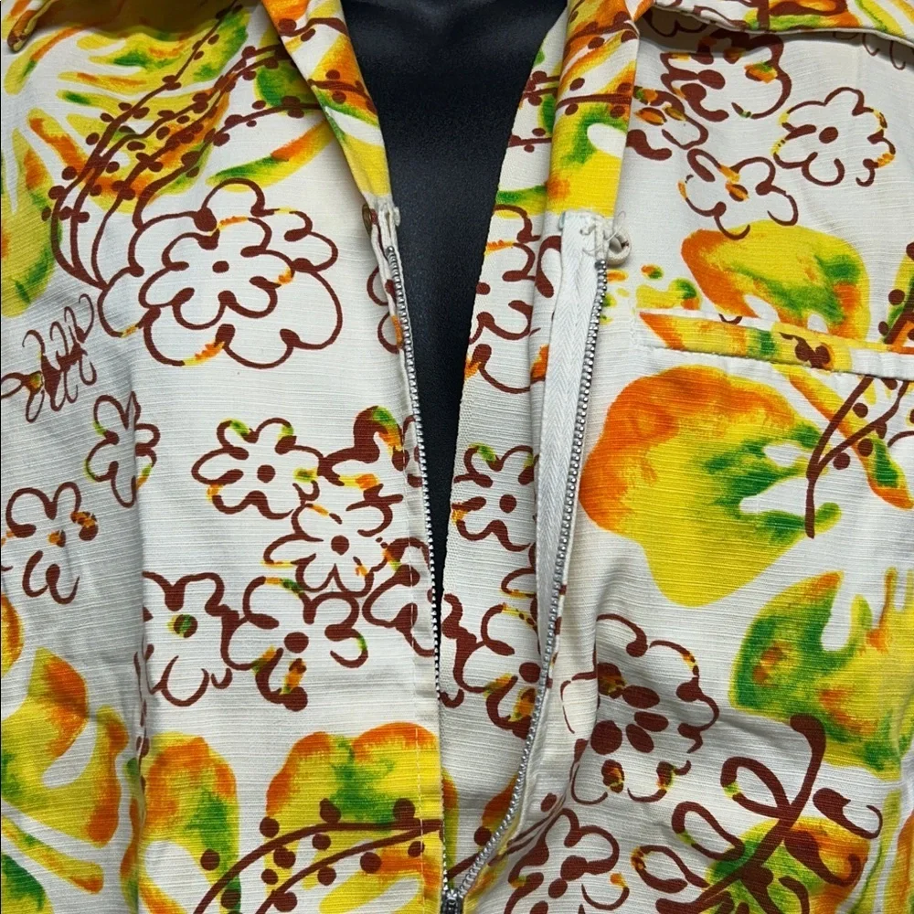 Take of Waikiki Floral ShirT small men’s 100% cotton zipper vintage Hawaiian